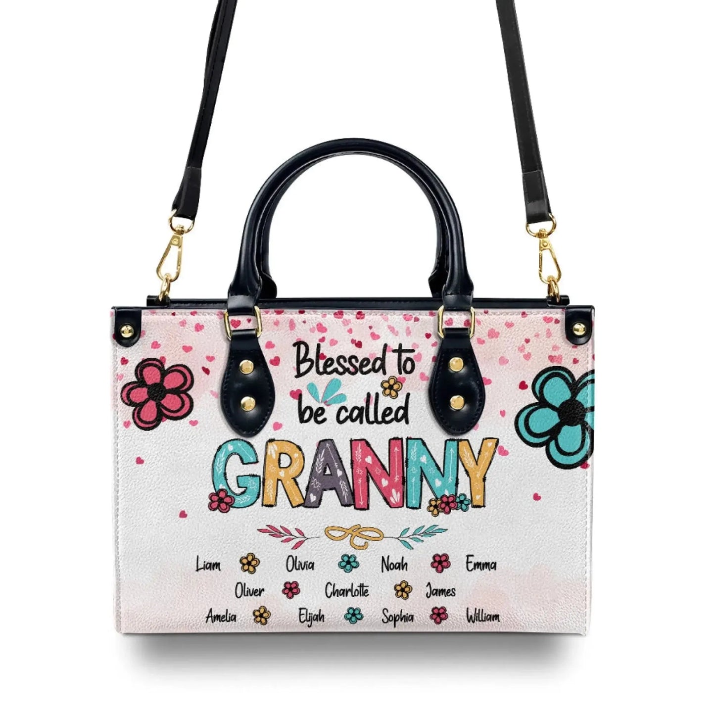 Blessed To Be Called Mom/Grandma Handbag – Personalized Leather Bag with Kids Names, Family Gift  Ezcustomize