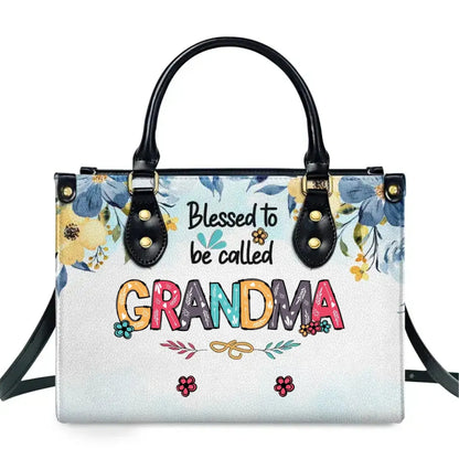 Blessed To Be Called Mom/Grandma Handbag – Personalized Leather Bag with Kids Names, Family Gift  Ezcustomize