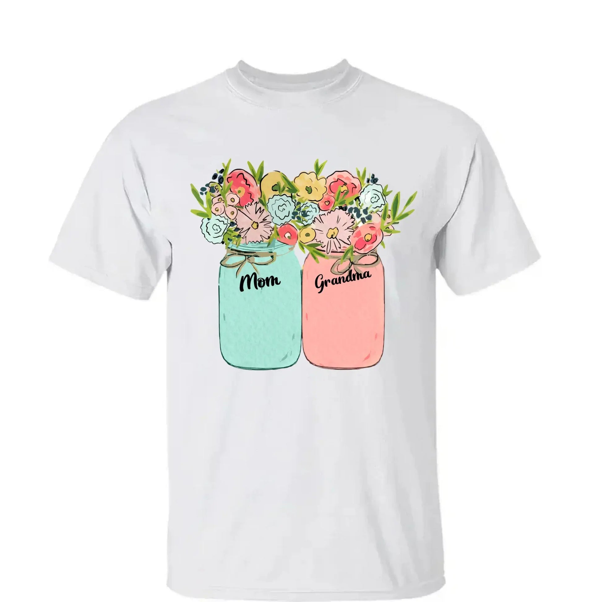Blessed to Be Called Mom, Grandma, Great-Grandma – Custom Floral Mason Jar Shirt – Personalized Gift for Her & Family  Ezcustomize