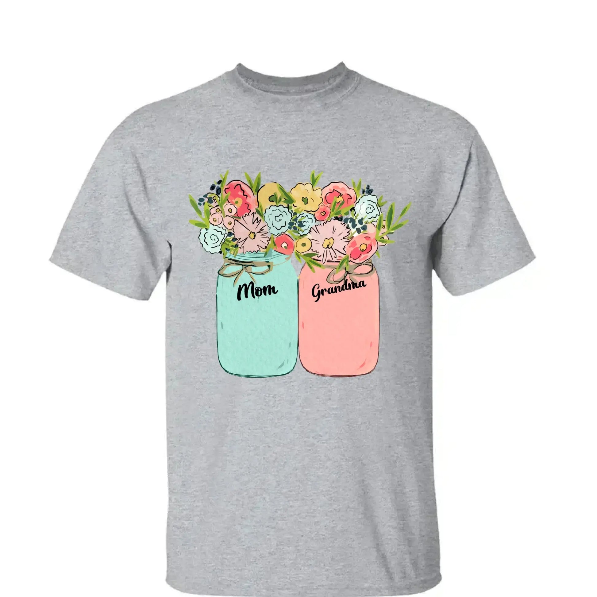 Blessed to Be Called Mom, Grandma, Great-Grandma – Custom Floral Mason Jar Shirt – Personalized Gift for Her & Family  Ezcustomize