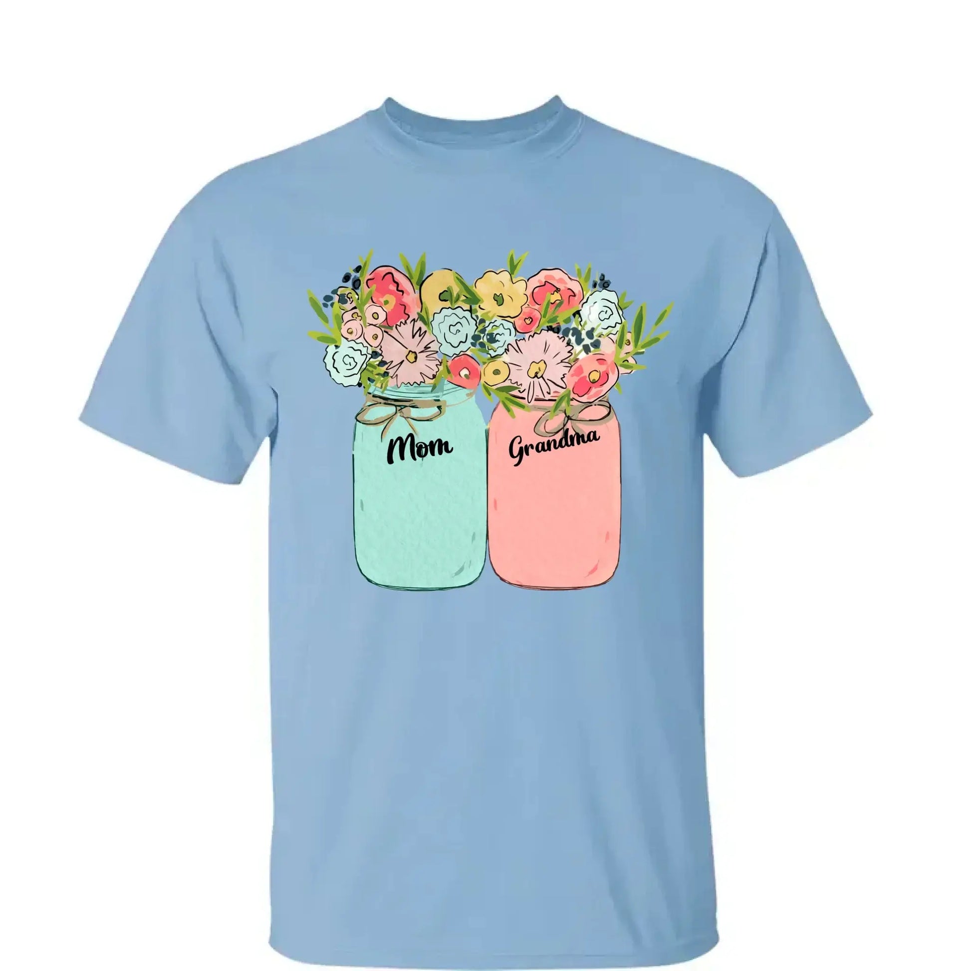 Blessed to Be Called Mom, Grandma, Great-Grandma – Custom Floral Mason Jar Shirt – Personalized Gift for Her & Family  Ezcustomize