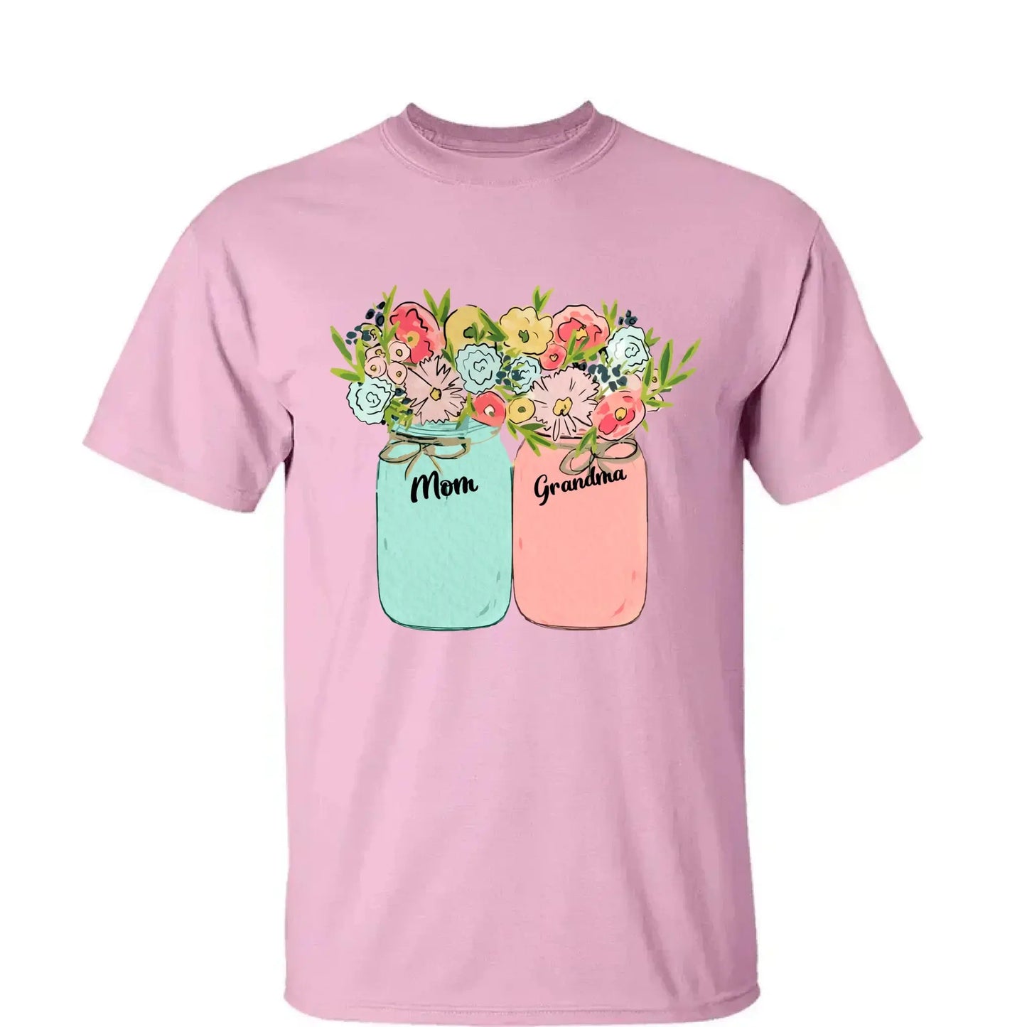 Blessed to Be Called Mom, Grandma, Great-Grandma – Custom Floral Mason Jar Shirt – Personalized Gift for Her & Family  Ezcustomize