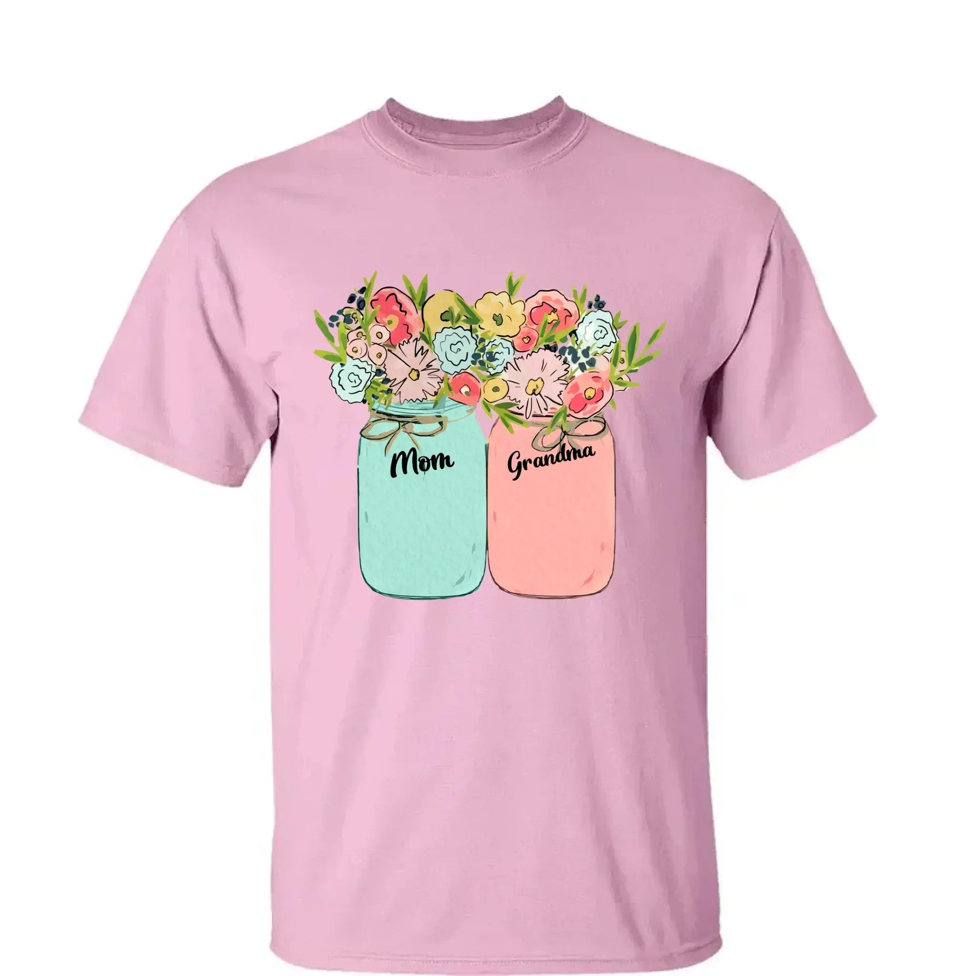 Blessed to Be Called Mom, Grandma, Great-Grandma – Custom Floral Mason Jar Shirt – Personalized Gift for Her & Family  Ezcustomize