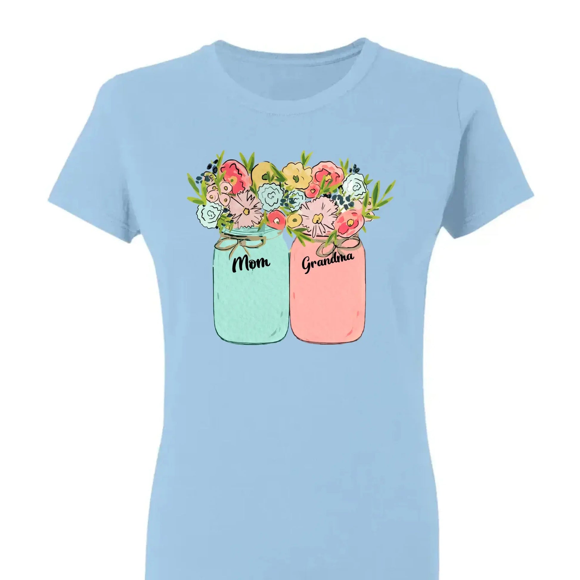 Blessed to Be Called Mom, Grandma, Great-Grandma – Custom Floral Mason Jar Shirt – Personalized Gift for Her & Family  Ezcustomize