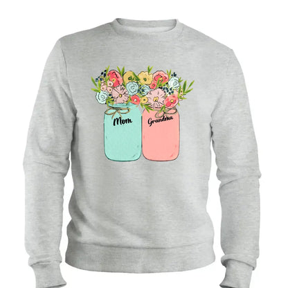 Blessed to Be Called Mom, Grandma, Great-Grandma – Custom Floral Mason Jar Shirt – Personalized Gift for Her & Family  Ezcustomize
