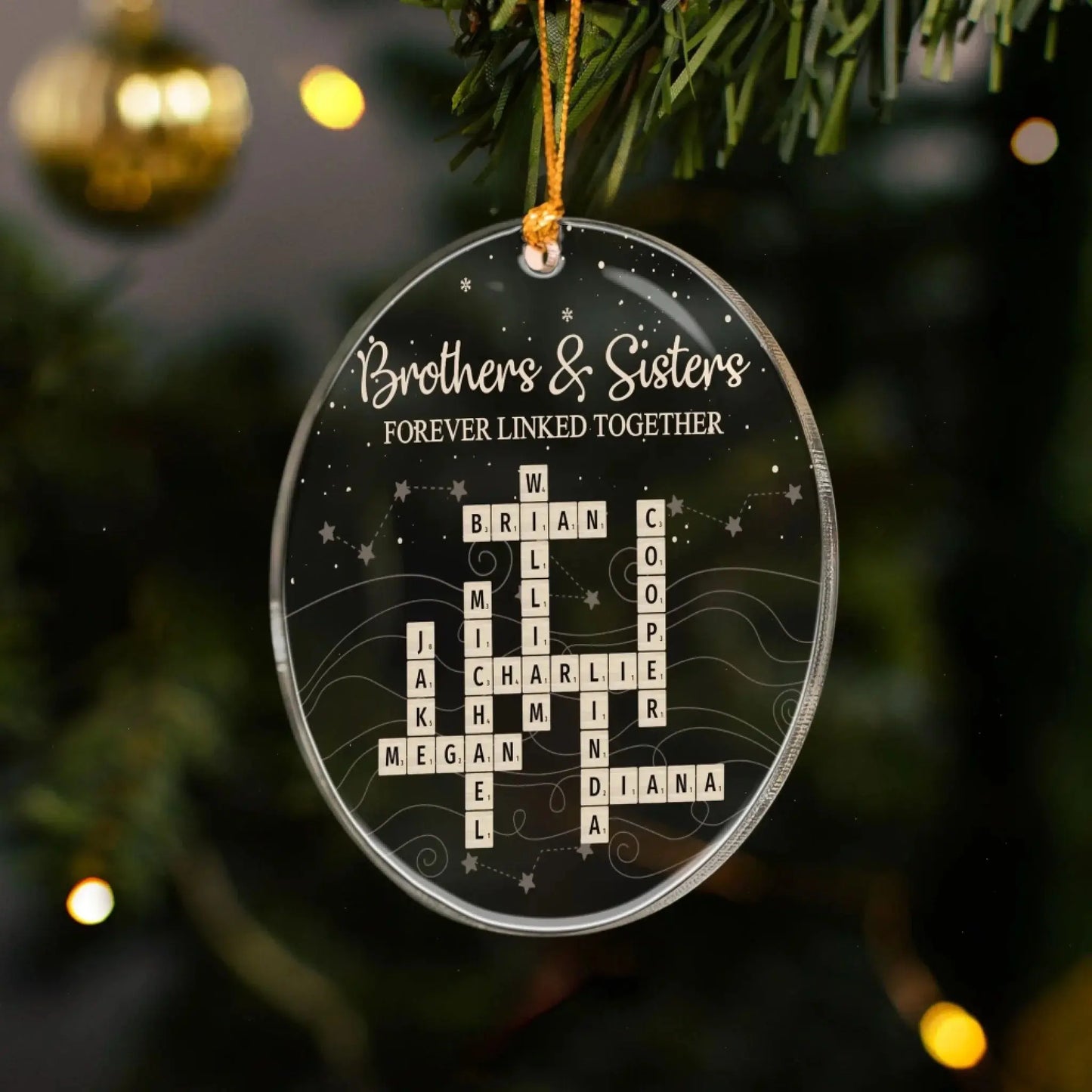 Brothers & Sisters Forever Linked Together Ornament – Personalized Scrabble Name Acrylic Christmas Gift for Siblings & Family 2025  Ezcustomize
