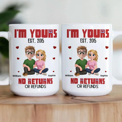 Cartoon Couple I'm Yours No Returns Or Refunds - Personalized Mug  Ezcustomize