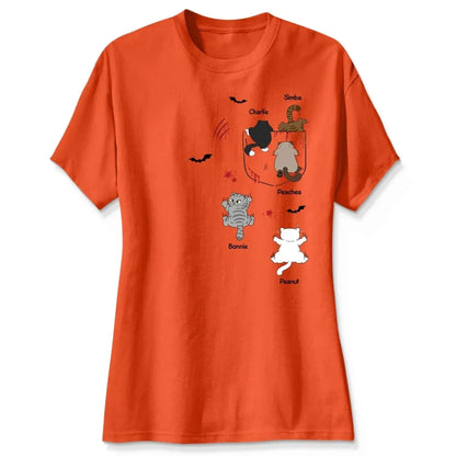 Cat Crawling Out of Pocket Halloween Design – Personalized Shirt – Fun Spooky Gift for Cat Lovers, Pet Owners & Halloween Fans  Ezcustomize