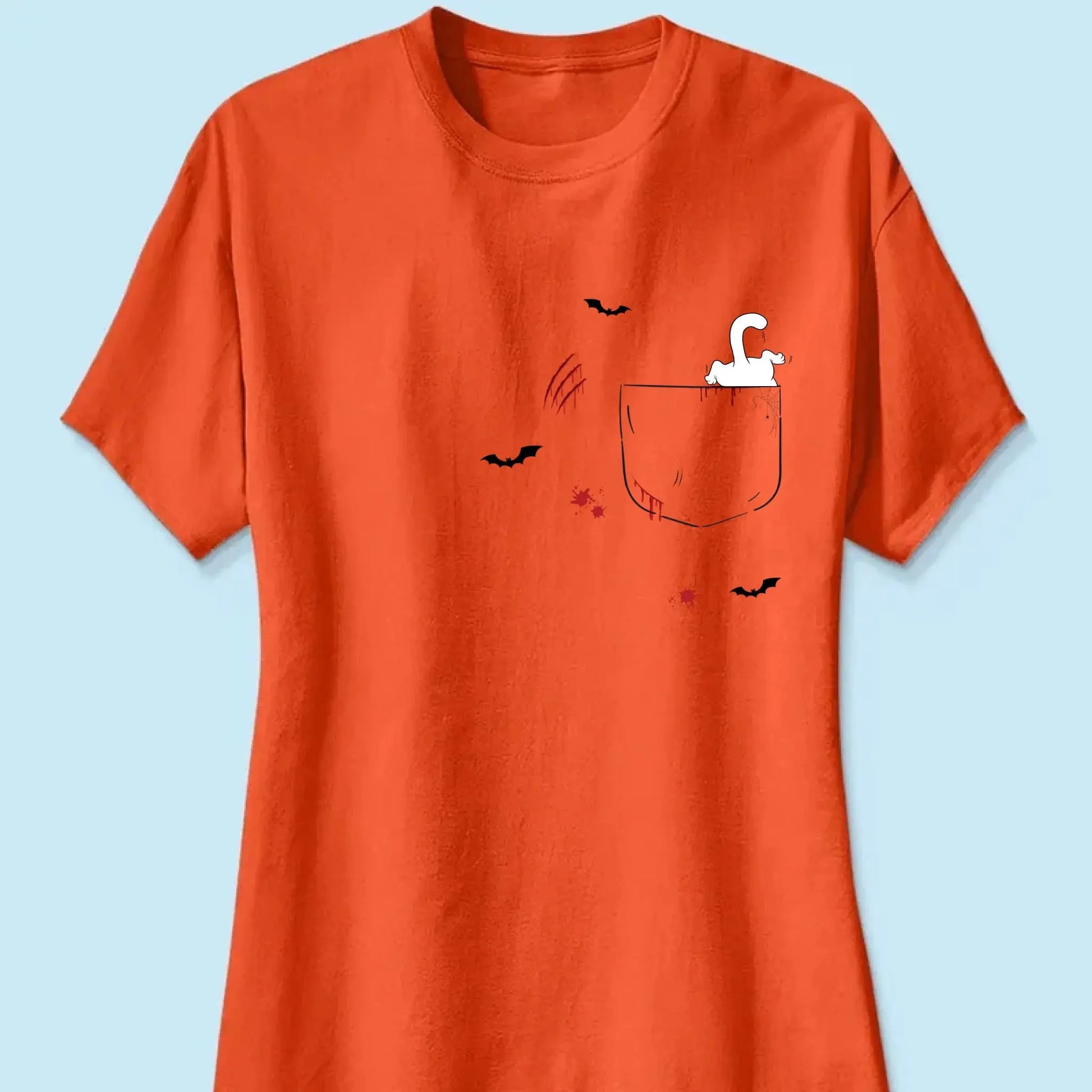 Cat Crawling Out of Pocket Halloween Design – Personalized Shirt – Fun Spooky Gift for Cat Lovers, Pet Owners & Halloween Fans  Ezcustomize