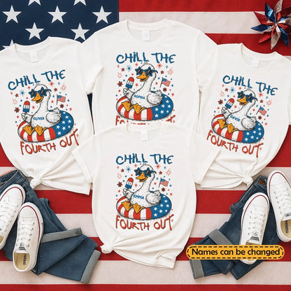 Chill The Fourth Out – Funny Patriotic Goose T-Shirt – Hilarious Independence Day Gift for Summer  Ezcustomize