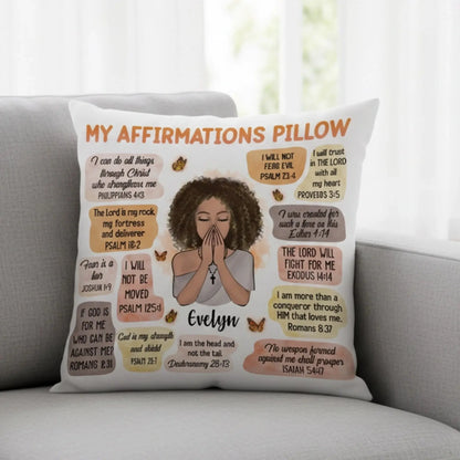 Christian Affirmations God Says I Am – Personalized Throw Pillow Cushion – Meaningful Birthday, Christmas & Faith Encouragement Gift for Her  Ezcustomize
