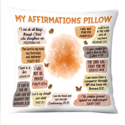 Christian Affirmations God Says I Am – Personalized Throw Pillow Cushion – Meaningful Birthday, Christmas & Faith Encouragement Gift for Her  Ezcustomize