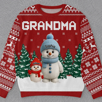 Christmas Wonder Glows In Every Smile – Personalized Ugly Christmas Sweatshirt – Funny Holiday & Christmas Gift for Mom, Grandma and Family