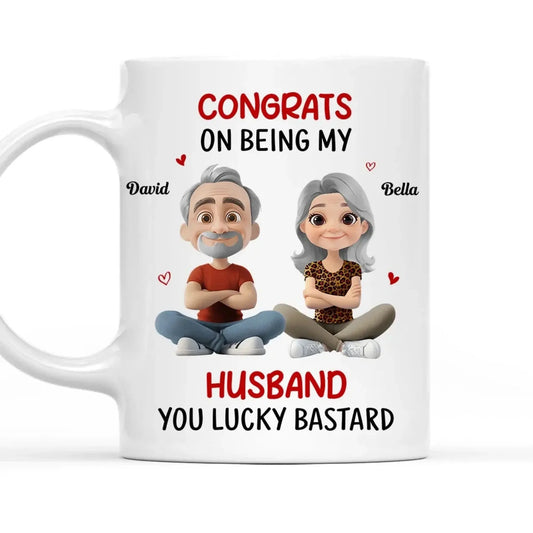 Congrats My Husband Personalized Coffee Mug – Custom Funny Couple Gift for Husband  Ezcustomize
