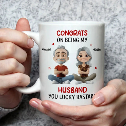 Congrats My Husband Personalized Coffee Mug – Custom Funny Couple Gift for Husband  Ezcustomize