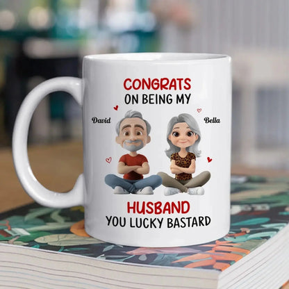 Congrats My Husband Personalized Coffee Mug – Custom Funny Couple Gift for Husband  Ezcustomize