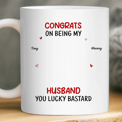 Congrats My Husband Personalized Coffee Mug – Custom Funny Couple Gift for Husband  Ezcustomize