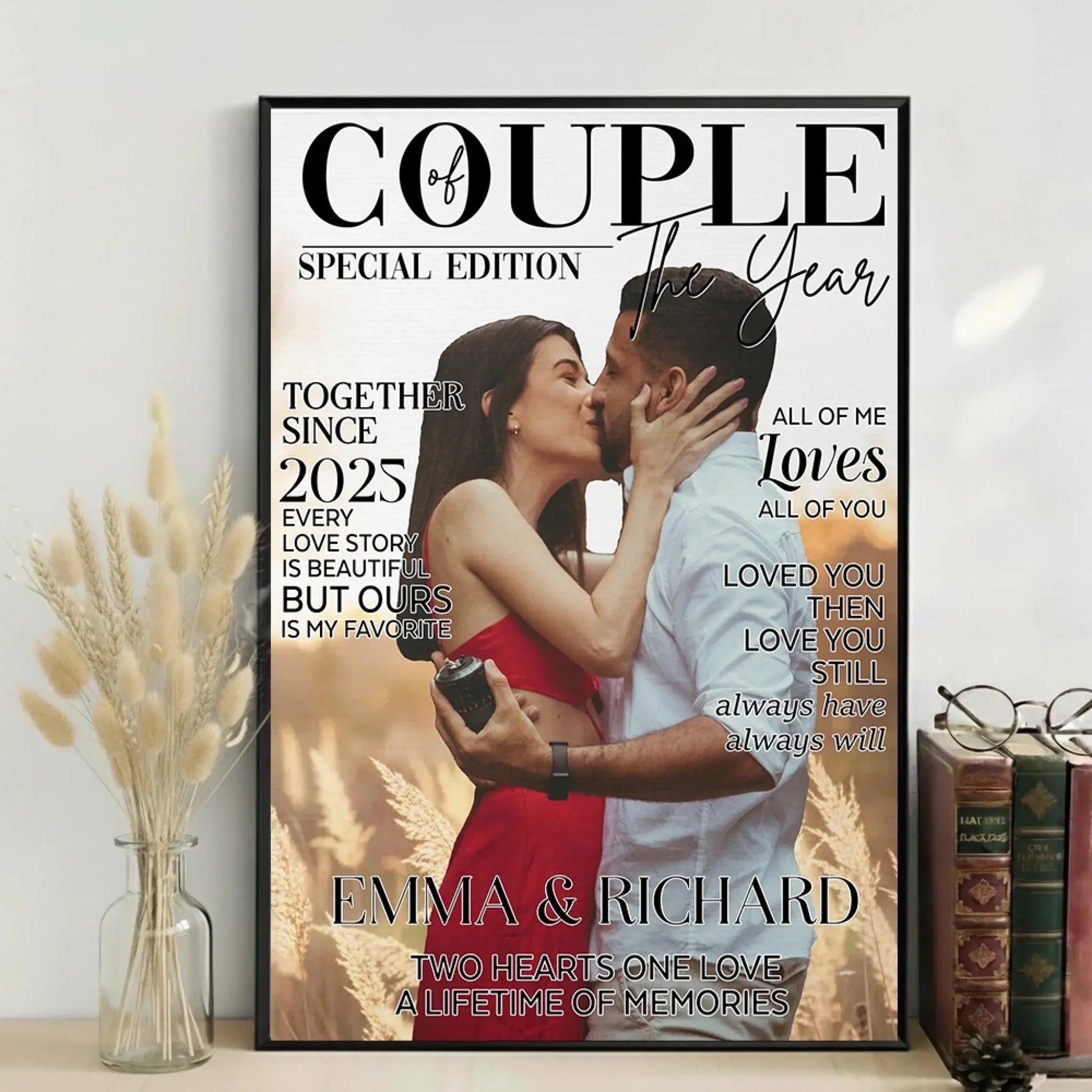 Couple Of The Year Custom Photo – Personalized Vertical Poster Wall Art – Romantic Anniversary & Wedding Gift for Husband and Wife  Ezcustomize