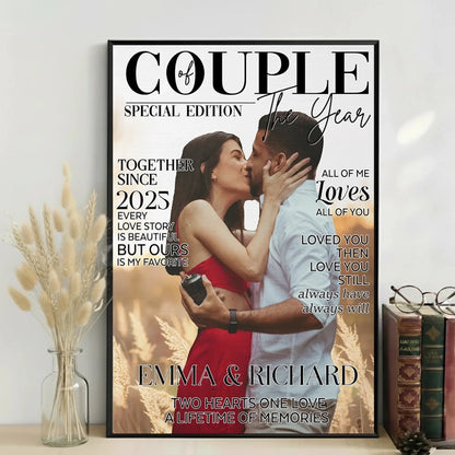 Couple Of The Year Custom Photo – Personalized Vertical Poster Wall Art – Romantic Anniversary & Wedding Gift for Husband and Wife  Ezcustomize