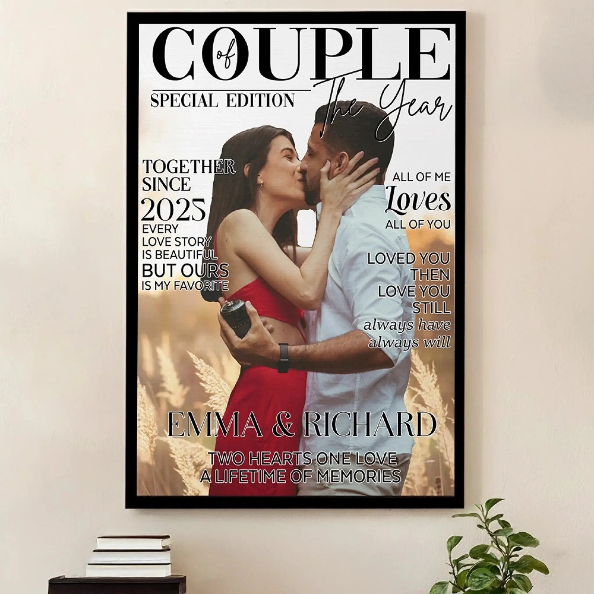 Couple Of The Year Custom Photo – Personalized Vertical Poster Wall Art – Romantic Anniversary & Wedding Gift for Husband and Wife  Ezcustomize
