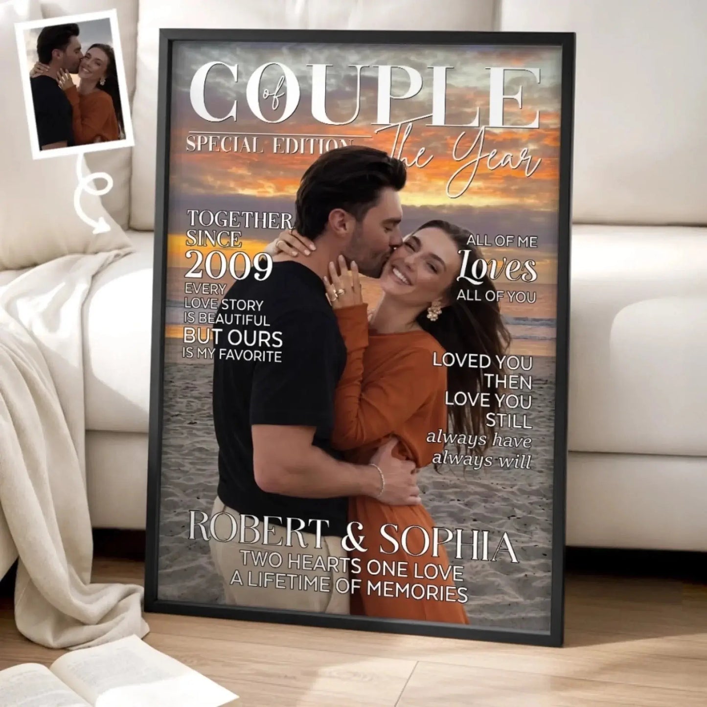 Couple Of The Year Custom Photo – Personalized Vertical Poster Wall Art – Romantic Anniversary & Wedding Gift for Husband and Wife  Ezcustomize