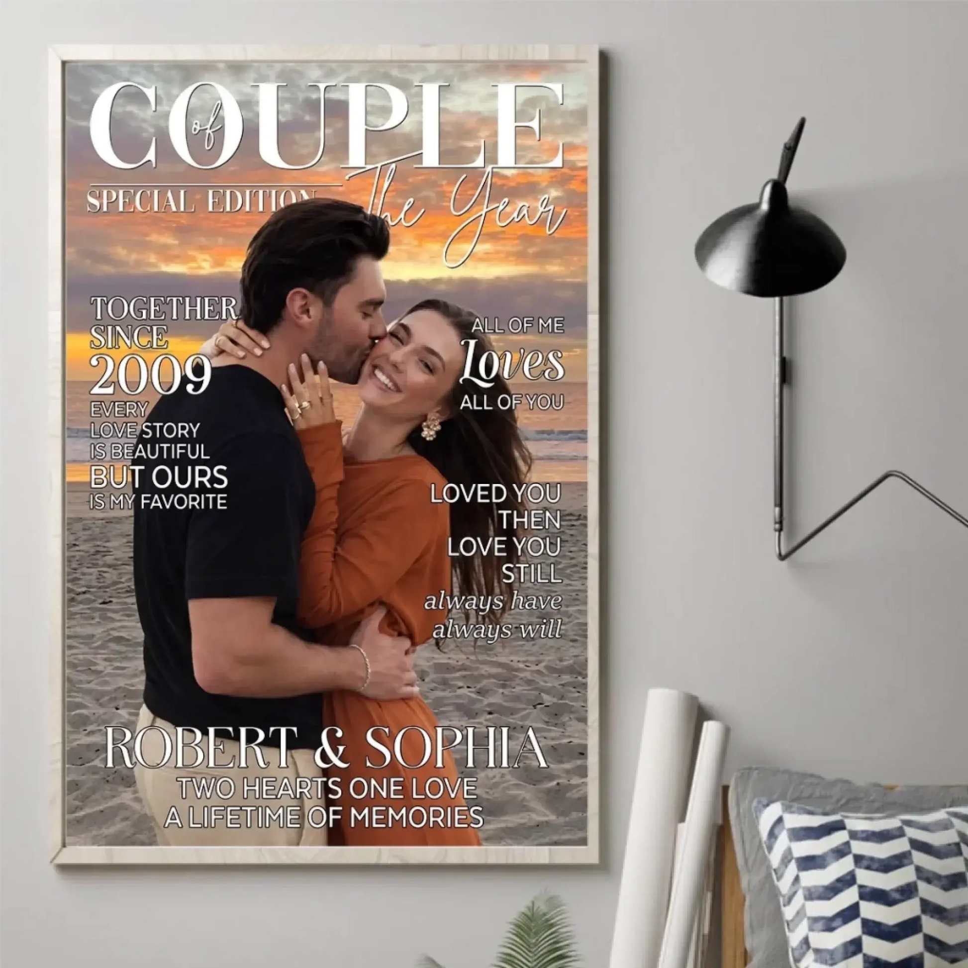 Couple Of The Year Custom Photo – Personalized Vertical Poster Wall Art – Romantic Anniversary & Wedding Gift for Husband and Wife  Ezcustomize