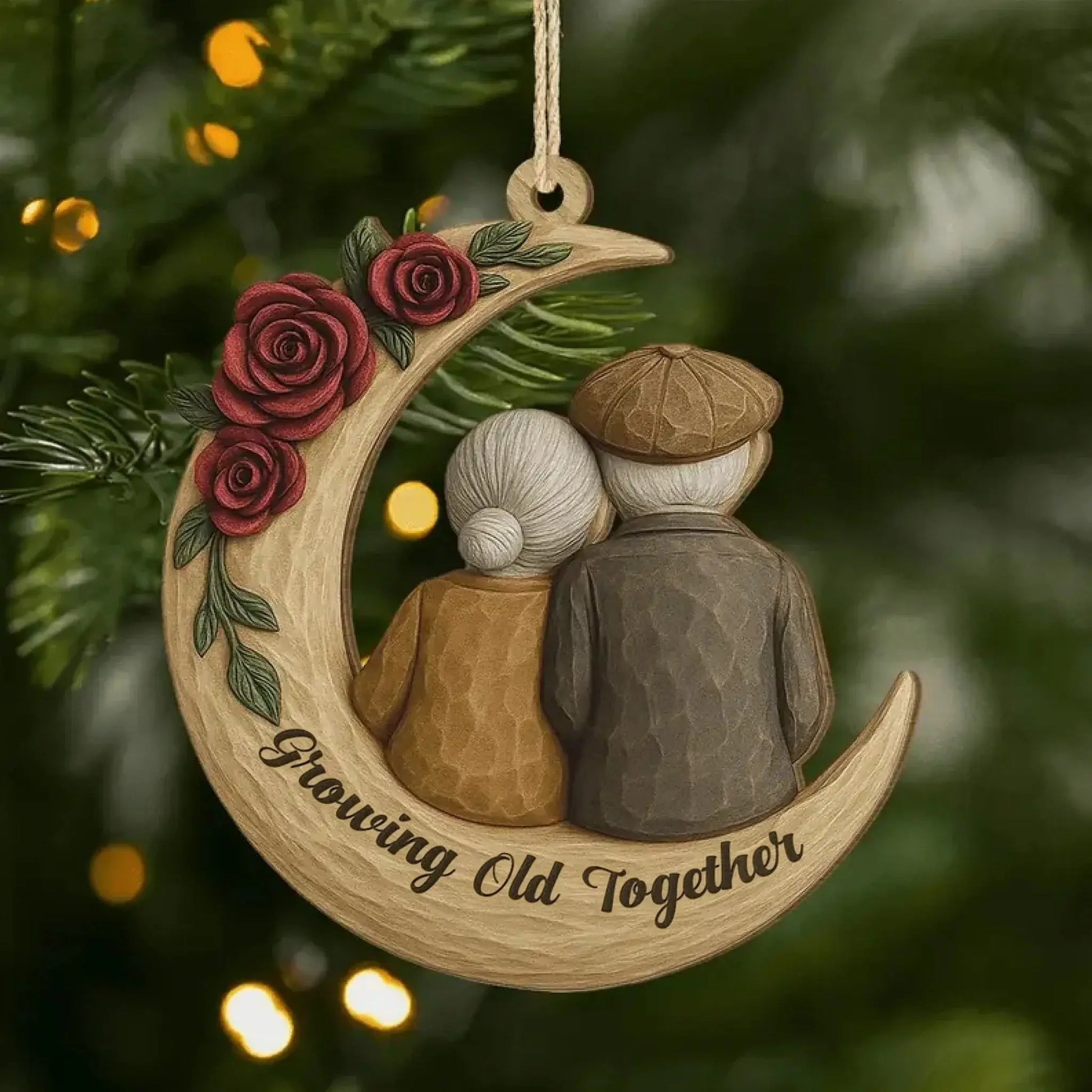 Custom 1 Layered Wood Couple Ornament - From Our First Kiss Till Our Last Breath  Ezcustomize