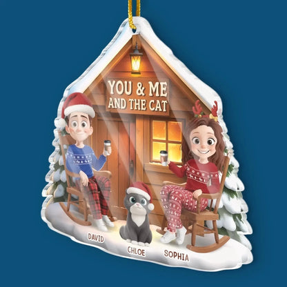 Custom Acrylic Ornament - Personalized Anniversary Christmas Wedding Gifts For Husband And Wife, Cat Mom And Dad - You, Me And The Purr Machine  Ezcustomize