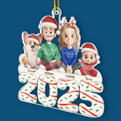 Custom Acrylic Ornament - Personalized Christmas Birthday Gifts For Family, Dog Cat Lovers - Happiness Baked Into Every Moment  Ezcustomize