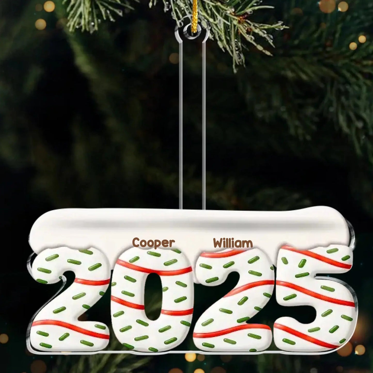 Custom Acrylic Ornament - Personalized Christmas Birthday Gifts For Family, Dog Cat Lovers - Happiness Baked Into Every Moment  Ezcustomize