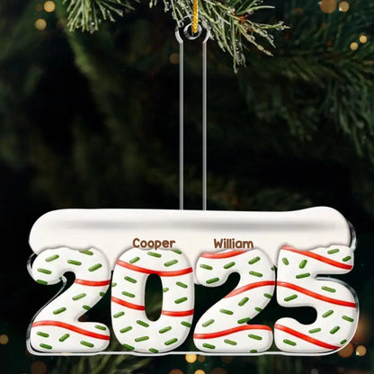 Custom Acrylic Ornament - Personalized Christmas Birthday Gifts For Family, Dog Cat Lovers - Happiness Baked Into Every Moment  Ezcustomize