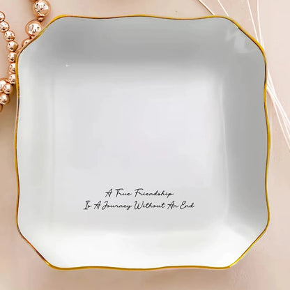 Custom Bestie Photo – Personalized Trinket Tray Jewelry Dish – Cute Friendship Thank You & Birthday Gift for Best Friend  Ezcustomize