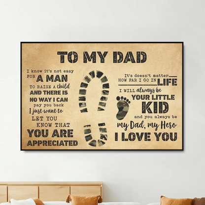 Custom Camo Footprints Canvas/Poster - Personalized Gift for Dad’s Special Moments  Ezcustomize