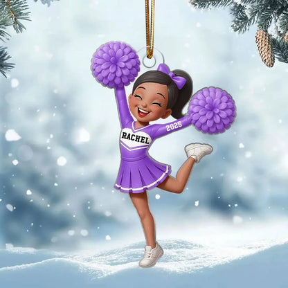 Custom Cheerleader Girl Ornament – 3D Effect Acrylic Keepsake – Perfect Christmas Gift for Little Cheerleader  Ezcustomize