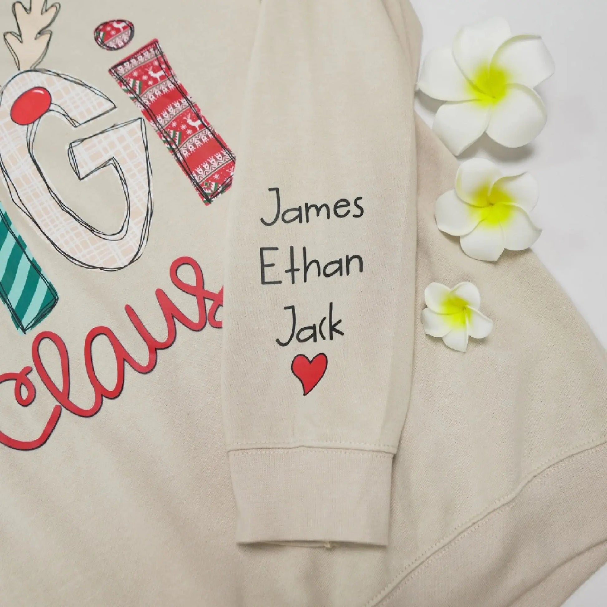 Custom Christmas Gigi Claus Sweatshirt, 2025 Christmas Nana Sweatshirt, Custom Grandma Claus Christmas Sweatshirt  Ezcustomize