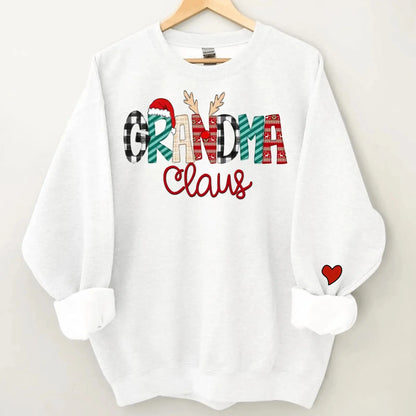 Custom Christmas Gigi Claus Sweatshirt, 2025 Christmas Nana Sweatshirt, Custom Grandma Claus Christmas Sweatshirt  Ezcustomize