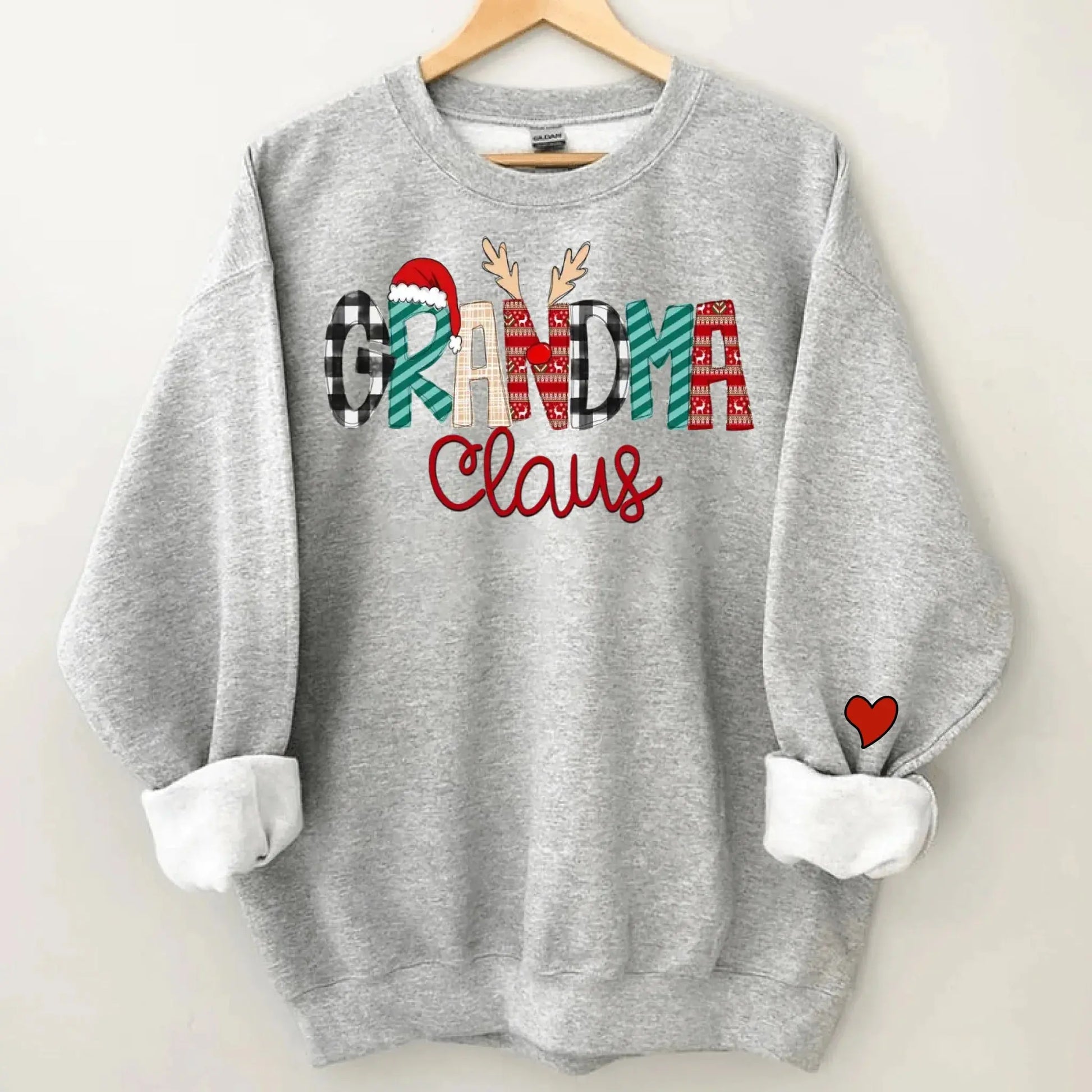 Custom Christmas Gigi Claus Sweatshirt, 2025 Christmas Nana Sweatshirt, Custom Grandma Claus Christmas Sweatshirt  Ezcustomize
