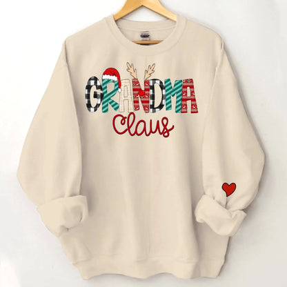 Custom Christmas Gigi Claus Sweatshirt, 2025 Christmas Nana Sweatshirt, Custom Grandma Claus Christmas Sweatshirt  Ezcustomize