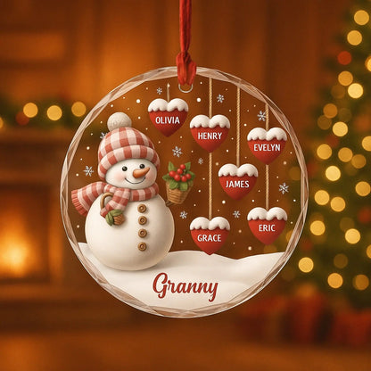 Custom Christmas Tree Decoration - Personalized Glass Ornaments - Unique Holiday Gift for Grandma/Grandpa/Mom/Dad  Ezcustomize