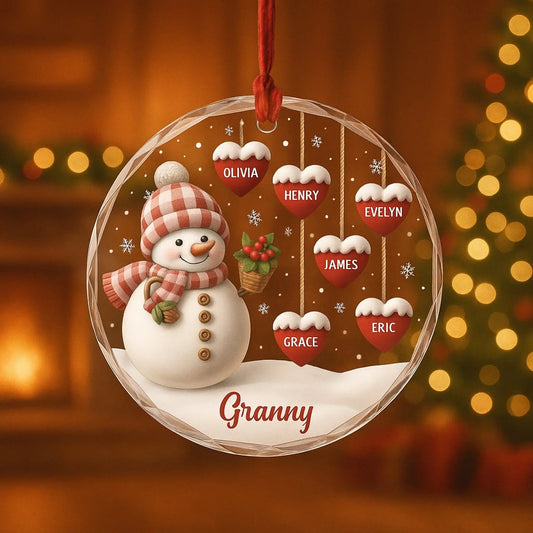 Custom Christmas Tree Decoration - Personalized Glass Ornaments - Unique Holiday Gift for Grandma/Grandpa/Mom/Dad  Ezcustomize