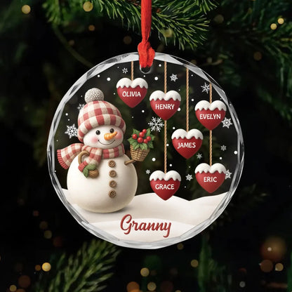 Custom Christmas Tree Decoration - Personalized Glass Ornaments - Unique Holiday Gift for Grandma/Grandpa/Mom/Dad  Ezcustomize