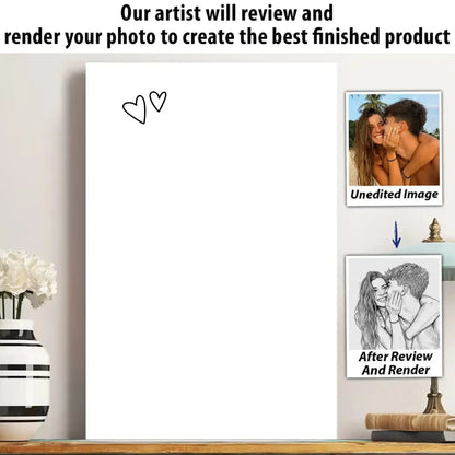 Custom Couple Photo Portrait How Lucky Are We – Personalized Photo Poster Wall Art – Romantic Anniversary & Valentine’s Day Gift for Him or Her  Ezcustomize