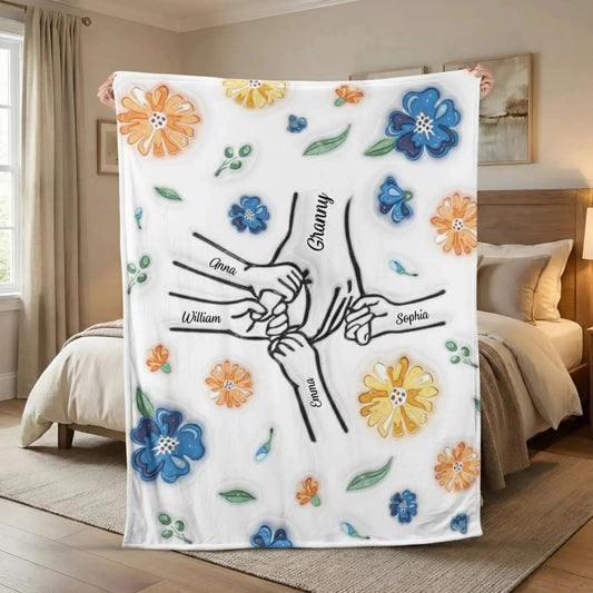 Custom Cozy Home Decor - Personalized Floral Fleece Blanket Throw – Thoughtful Mother’s Day, Birthday & Christmas Gift for Mom  Ezcustomize