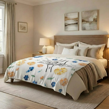 Custom Cozy Home Decor - Personalized Floral Fleece Blanket Throw – Thoughtful Mother’s Day, Birthday & Christmas Gift for Mom  Ezcustomize