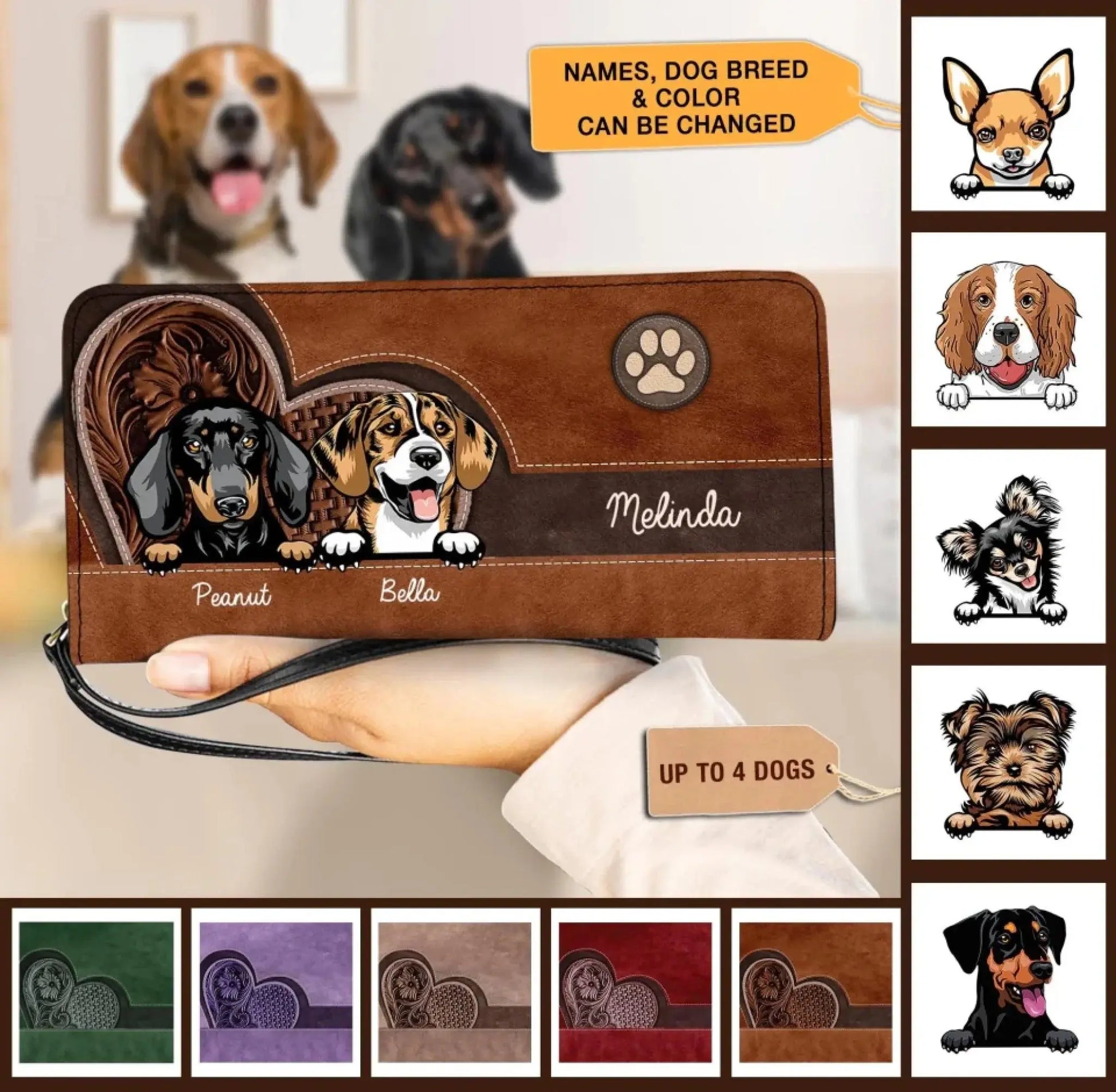 Custom Dog Breed Leather Wallet – Personalized Gift for Pet Owners, Stylish & Durable Keepsake for Dog Lovers  Ezcustomize