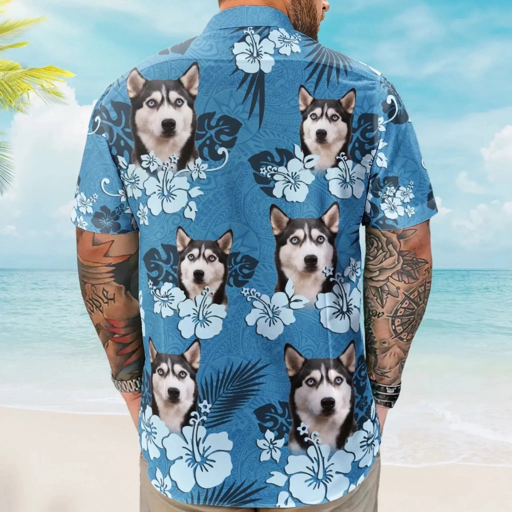 Custom Face Funny Photo Tropical Hibiscus Hawaii Tribal For Men, Women - Custom Photo Hawaiian Shirts  Ezcustomize