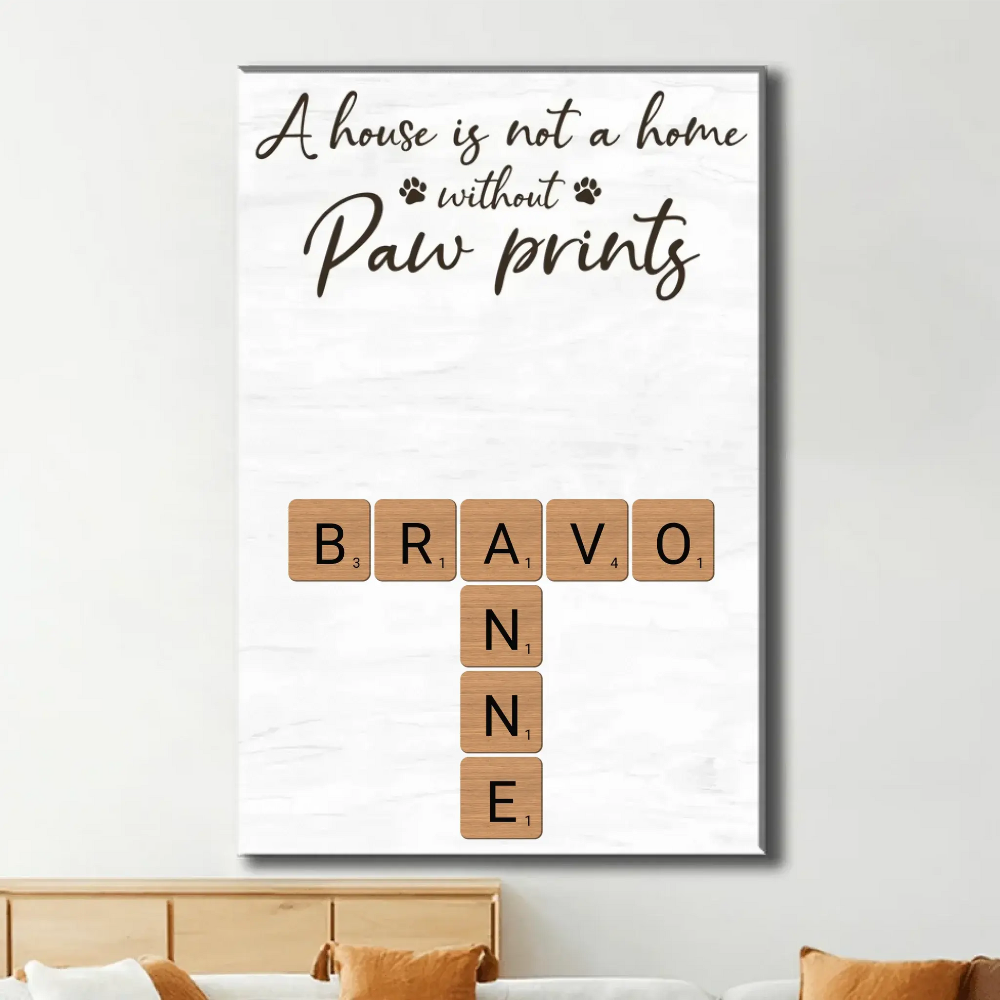 Custom Family Pet Portrait Art – Personalized Poster/Canvas – Unique Gift with Pet Names for Dog & Cat Lovers  Ezcustomize