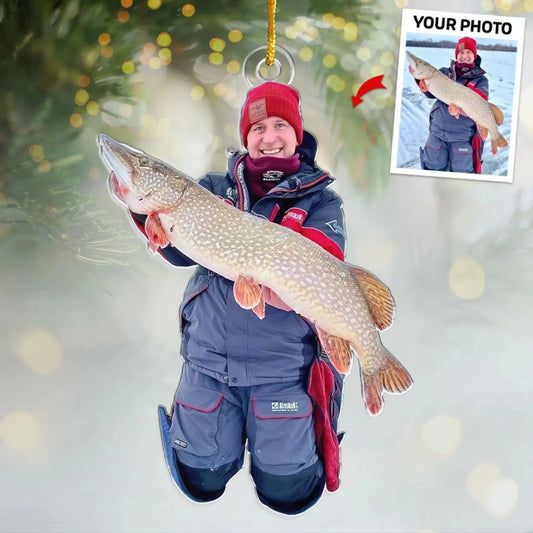 Custom Fisherman Photo Ornament – Personalized Gift for Fishing Lovers, Dad, Grandpa, or Husband  Ezcustomize
