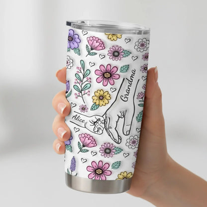 Custom Floral 3D Inflated Effect 20oz Tumbler Cup – Personalized Drinkware – Thoughtful Mother’s Day & Birthday Gift for Mom or Grandma  Ezcustomize