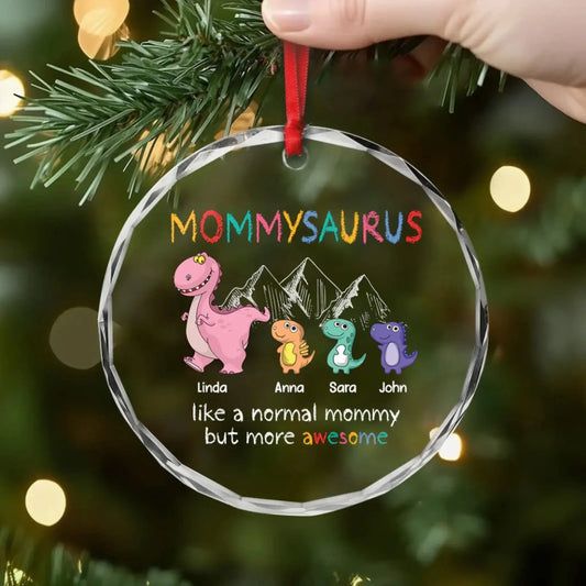 Custom Gifts for Mom and Dad - Cute Glass Dinosaur Christmas Ornaments - Custom Holiday Keepsake for Parents  Ezcustomize